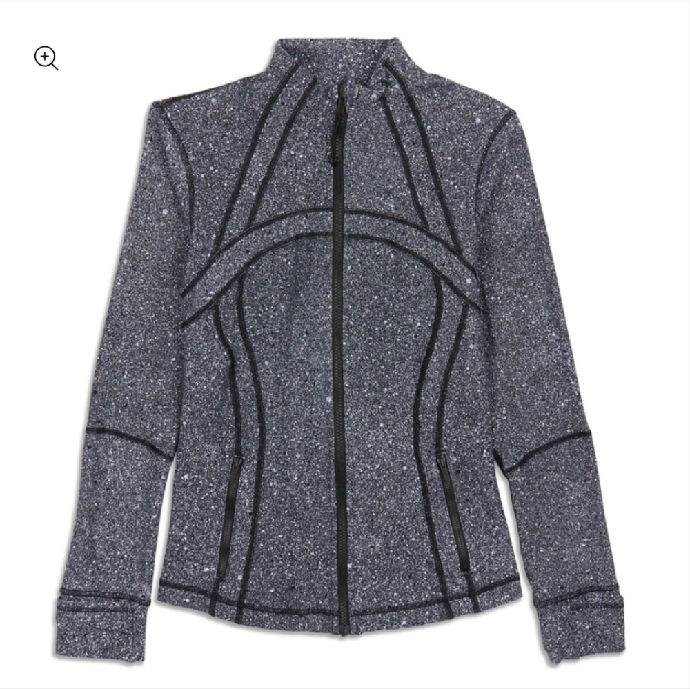 Lululemon Define Jacket,Sz 6, Luminesce Splatter White Black. Like New!